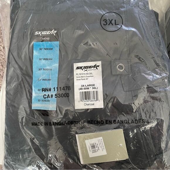 SKIGEAR Arctix Men's Essentials Snow Pants in Charcoal Size 52x34 NEW - Picture 4 of 6